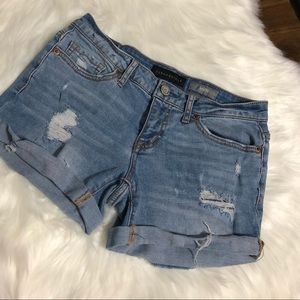 Aeropostale Shorts - Aeropostale Medium Wash Midi Distressed Shorts Aeropostale Shorts - Aeropostale Medium Wash Midi Distressed Shorts